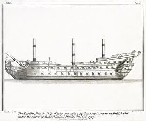 1750 Collection: The French warship, Terrible. She was captured by the British in 1747 by Admiral Hawke