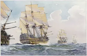 War Ships Prints: French Warships in Line