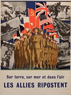 Ally Gallery: French wartime poster, The Allies Respond