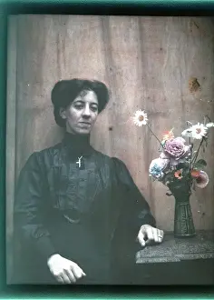 Lumiere Prints: French woman in early colour photograph