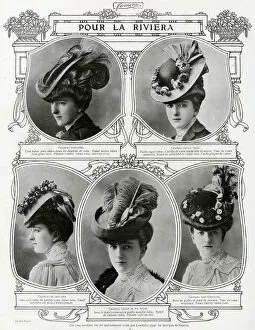 Images Dated 19th April 2016: French woman wearing cartwheel hats for the Riviera 1906