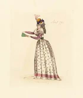 Augusteetienneguillaumot Prints: French woman wearing the fashion of April 1793