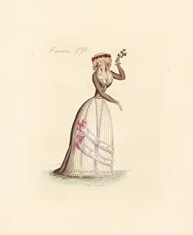 Redingote Prints: French woman wearing the fashion of February 1792