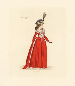 Redingote Prints: French woman wearing the fashion of February 1793