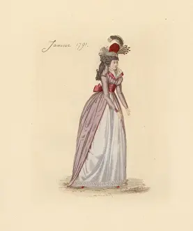 Redingote Prints: French woman wearing the fashion of January 1791