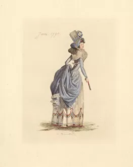 French woman wearing the fashion of June 1790
