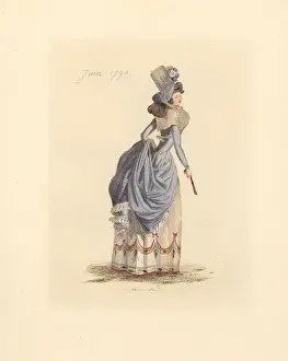 Augusteetienneguillaumot Prints: French woman wearing the fashion of June 1790