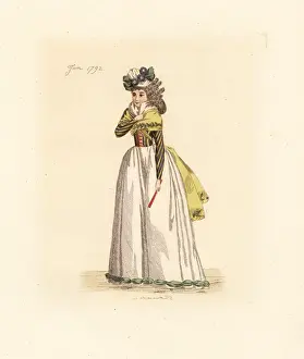 Guillaumot Prints: French woman wearing the fashion of June 1792