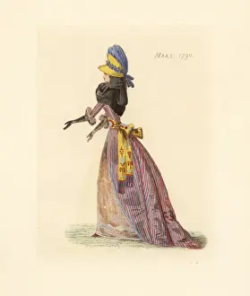 Augusteetienneguillaumot Prints: French woman wearing the fashion of March 1790