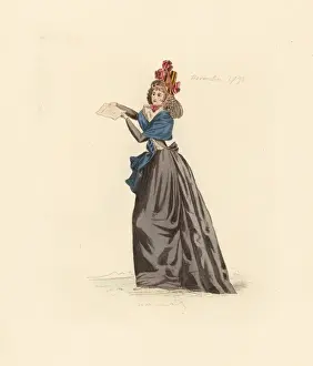 Augusteetienneguillaumot Prints: French woman wearing the fashion of November 1792