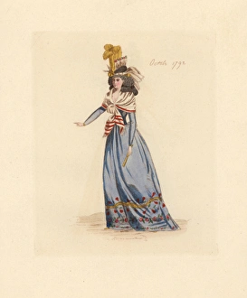 French woman wearing the fashion of October 1792 French woman wearing the fashion of October 1792