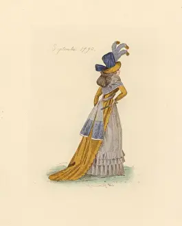 Redingote Prints: French woman wearing the fashion of September 1790