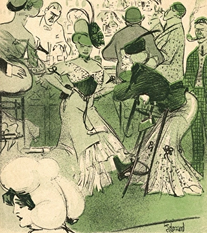 Absinthe Gallery: French women drinking at a bar, 1906