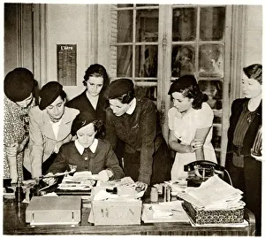 Frenchwomen Prints: French women signing up for war work, September 1939