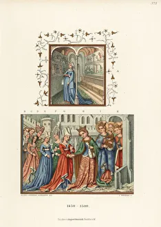 Images Dated 27th June 2019: French womens costumes of the 15th century