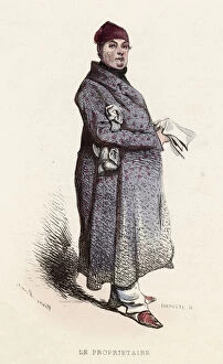 Slippers Gallery: A Frenchman of property in his dressing gown and slippers Date: 1850
