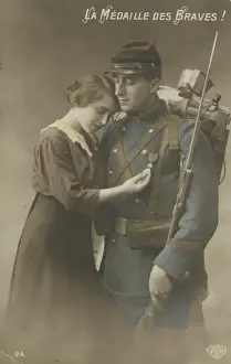 Frenchwoman with returning soldier