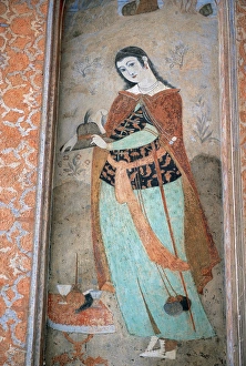 Fresco depicting a woman. Ali Qapu Palace. Reception portico Fresco depicting a woman. Ali Qapu Palace. Reception portico