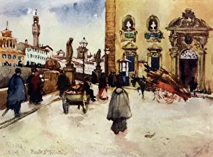 Ponte Prints: Frescobaldi Palace, Florence, Italy