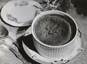 Dishes Prints: A freshly made chocolate souffle