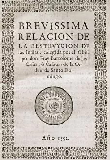 Account Gallery: Friar Bartolome de las Casas (1474-1566). Cover of Short Ac