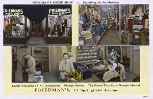 Newark Prints: Friedmans Music Shop, Newark, New Jersey, USA