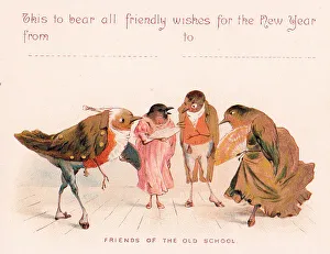 Sociable Prints: Friends of the Old School on a New Year card