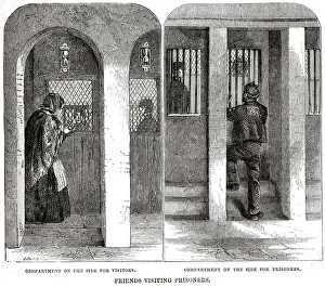 Coldbath Prints: Friends visiting prisoners at Coldbath Fields Prison