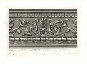 Etruscans Prints: Frieze with decorative foliage from the Farnese Gardens, Rome