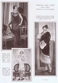 Frocks Gallery: Three frocks and furs for the French Riviera, 1925