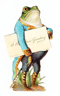 Frog footman on a New Year card