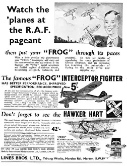 Pageant Prints: Frog RAF Pageant : Frog Interceptor ; Frog Hawker Hart