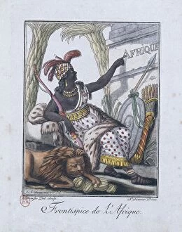 Frontispice de l Afrique. Engraving of the Encyclopedie