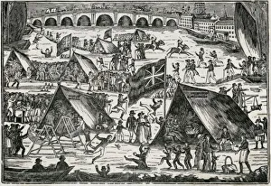 Images Dated 1st November 2019: Frost fair on the River Thames, 1814