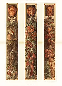 Ernst Wasmuth Prints: Fruit garlands from the Ducal Palace, Mantua, 16th century