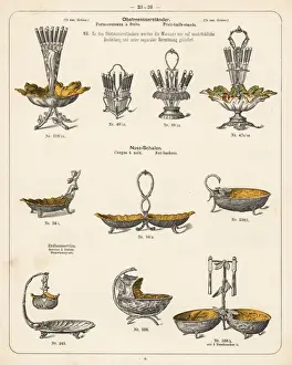 Catalog Prints: Fruit knife stand, nut basket, strawberry set, etc