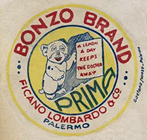 Lemons Prints: Fruit Label -- Bonzo Brand lemons