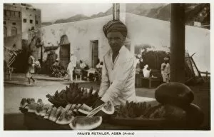 Aden Gallery: Fruit seller in street market, Aden