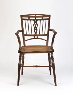 Fruitwood armchair with an elm seat and a heart-shaped spla