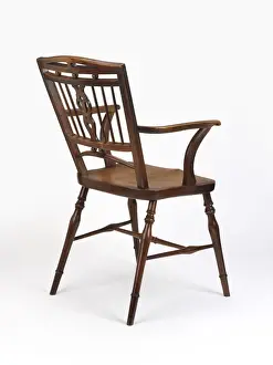 Fruitwood armchair with an elm seat and a heart-shaped spla