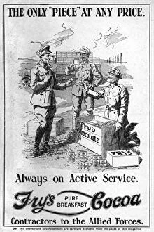 Images Dated 30th December 2015: Frys Cocoa advertisement, WW1