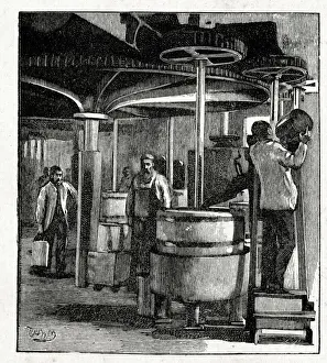 Frys Cocoa and Chocolate, grinding chocolate