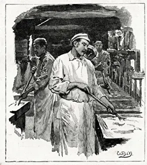 Confectionery Prints: Frys Cocoa and Chocolate, stirring the sugar cream