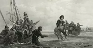 Conscience Gallery: Fugitives for conscience sake leaving the flemish coast for