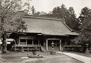 Yokohama Prints: Fujisawa temple on the Tokaido Japan 1870 s