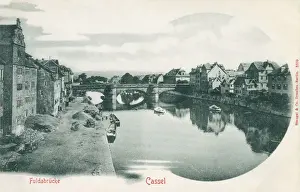 Hesse Nassau Prints: The Fuldabrucke at Kassel, Germany