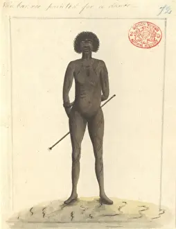 Aboriginal Prints: Full-length portrait of an Aboriginal boy named Nanberry