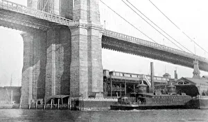 Fulton Prints: The Fulton Ferry and Brooklyn Bridge, New York, USA