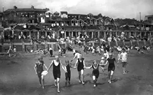 Swim Wear Prints: Fun on the beach at Walton-on-the-Naze, Essex