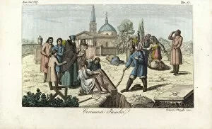 Ropes Collection: Funeral ceremony in Russia, 18th century
